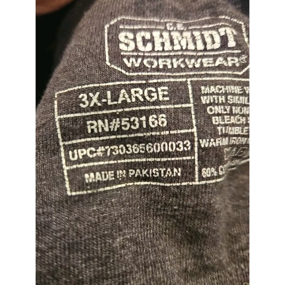 C.E. Schmidt Workwear Men's Size 3XL Long Sleeve Pocket T-Shirt Brown/Gray - Picture 2 of 7